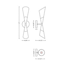 Load image into Gallery viewer, WS1109 Bath Wall Light - line drawing.