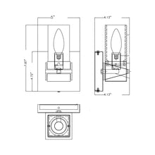 Load image into Gallery viewer, WS9323 Bath Wall Light - line drawing.