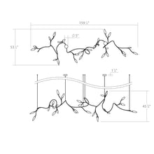 Load image into Gallery viewer, Vines™ LED Pendant Light - line drawing.