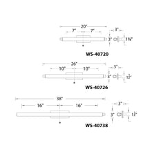 Load image into Gallery viewer, Vista LED Bath Vanity Wall Light - line drawing.