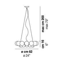 Load image into Gallery viewer, 24Pearls Chandelier - line drawing.