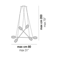 Load image into Gallery viewer, Damasco Chandelier - line drawing.