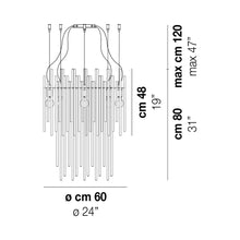 Load image into Gallery viewer, Diadema SP 60 B Chandelier - line drawing.