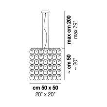Load image into Gallery viewer, Giogali Cube Pendant Light - line drawing.