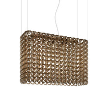 Load image into Gallery viewer, Giogali Rectangular Pendant Light in Crystal Gold/Matt Bronze (Large).