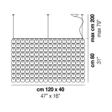 Load image into Gallery viewer, Giogali Rectangular Pendant Light - line drawing.