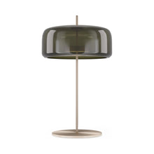 Load image into Gallery viewer, Jube G LED Table Lamp in Matt Gold/Old Green Transparent.