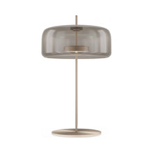 Load image into Gallery viewer, Jube G LED Table Lamp in Matt Gold/Smoky Transparent.