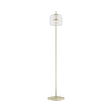 Load image into Gallery viewer, Jube LED Floor Lamp in Matt Gold/Crystal Transparent.