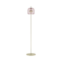 Load image into Gallery viewer, Jube LED Floor Lamp in Matt Gold/Light Amethyst Transparent.