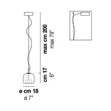 Load image into Gallery viewer, Jube S LED Pendant Light - line drawing.