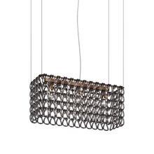 Load image into Gallery viewer, Minigiogali Rectangular Pendant Light in Crystal Black Nickel/Matt Bronze.