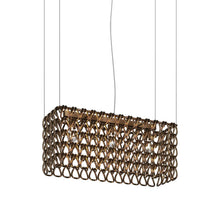 Load image into Gallery viewer, Minigiogali Rectangular Pendant Light in Crystal Bronze/Matt Bronze.