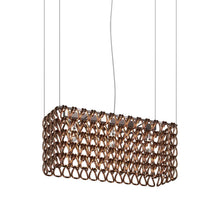 Load image into Gallery viewer, Minigiogali Rectangular Pendant Light in Crystal Copper/Glossy Chrome.