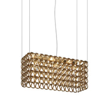 Load image into Gallery viewer, Minigiogali Rectangular Pendant Light in Crystal Gold/Glossy Chrome.