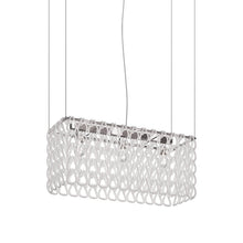 Load image into Gallery viewer, Minigiogali Rectangular Pendant Light in White/Glossy Chrome.