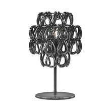 Load image into Gallery viewer, Minigiogali Table Lamp in Crystal Black Nickel/Glossy Chrome.