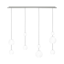 Load image into Gallery viewer, Oto Linear Pendant Light in Satin Nickel/White Striped.