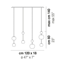 Load image into Gallery viewer, Oto Linear Pendant Light - line drawing.