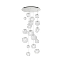 Load image into Gallery viewer, Oto Multi Light Pendant Light in Satin Nickel/Crystal Striped (9-Bulb).