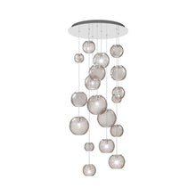 Load image into Gallery viewer, Oto Multi Light Pendant Light in Mirrored Steel/Smoky Striped (9-Bulb).