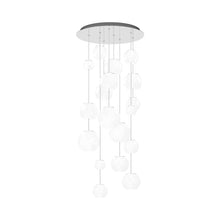 Load image into Gallery viewer, Oto Multi Light Pendant Light in Mirrored Steel/White Striped (9-Bulb).