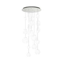 Load image into Gallery viewer, Oto Multi Light Pendant Light in Satin Nickel/White Striped (9-Bulb).