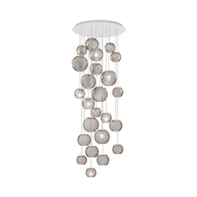 Load image into Gallery viewer, Oto Multi Light Pendant Light in Glossy White/Smoky Striped (10-Bulb).
