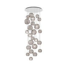 Load image into Gallery viewer, Oto Multi Light Pendant Light in Mirrored Steel/Smoky Striped (10-Bulb).