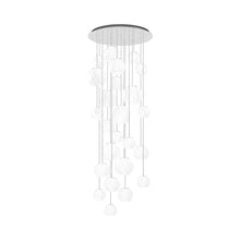 Load image into Gallery viewer, Oto Multi Light Pendant Light in Mirrored Steel/White Striped (10-Bulb).