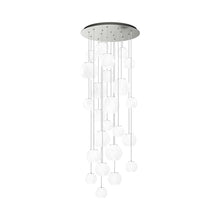 Load image into Gallery viewer, Oto Multi Light Pendant Light in Satin Nickel/White Striped (10-Bulb).