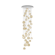 Load image into Gallery viewer, Oto Multi Light Pendant Light in Mirrored Steel/Amber Striped (12-Bulb).