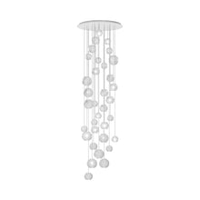 Load image into Gallery viewer, Oto Multi Light Pendant Light in Glossy White/Crystal Striped (12-Bulb).