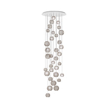 Load image into Gallery viewer, Oto Multi Light Pendant Light in Glossy White/Smoky Striped (12-Bulb).