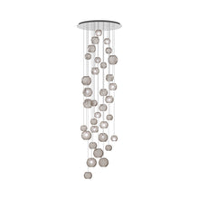 Load image into Gallery viewer, Oto Multi Light Pendant Light in Mirrored Steel/Smoky Striped (12-Bulb).