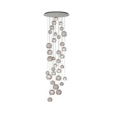 Load image into Gallery viewer, Oto Multi Light Pendant Light in Satin Nickel/Smoky Striped (12-Bulb).