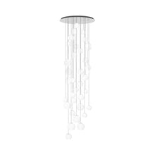Load image into Gallery viewer, Oto Multi Light Pendant Light in Mirrored Steel/White Striped (12-Bulb).