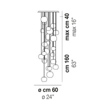 Load image into Gallery viewer, Oto Multi Light Pendant Light - line drawing.