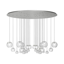 Load image into Gallery viewer, Oto Sp Cha Chandelier in Mirrored Steel/Crystal Striped.