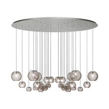 Load image into Gallery viewer, Oto Sp Cha Chandelier in Mirrored Steel/Smoky Striped.