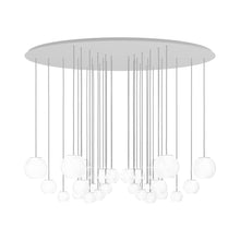 Load image into Gallery viewer, Oto Sp Cha Chandelier in Satin Nickel/Smoky Striped.