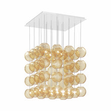 Load image into Gallery viewer, Oto Sp Cub Chandelier in Glossy White/Amber Striped.