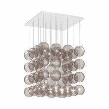 Load image into Gallery viewer, Oto Sp Cub Chandelier in Glossy White/Smoky Striped.