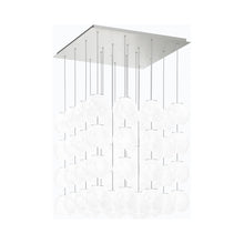 Load image into Gallery viewer, Oto Sp Cub Chandelier in Satin Nickel/White Striped.
