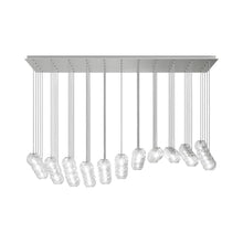 Load image into Gallery viewer, Oto Sp Fc Linear Pendant Light in Satin Nickel/Crystal Striped.