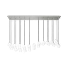 Load image into Gallery viewer, Oto Sp Fc Linear Pendant Light in Satin Nickel/White Striped.