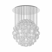 Load image into Gallery viewer, Oto Sp Sph Chandelier in Mirrored Steel/Crystal Striped.