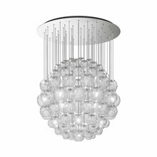 Load image into Gallery viewer, Oto Sp Sph Chandelier in Satin Nickel/Crystal Striped.