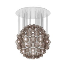 Load image into Gallery viewer, Oto Sp Sph Chandelier in Glossy White/Smoky Striped.