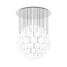 Load image into Gallery viewer, Oto Sp Sph Chandelier in Mirrored Steel/White Striped.